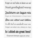 Mini houten bordje met Groningse tekst "bie opa en oma