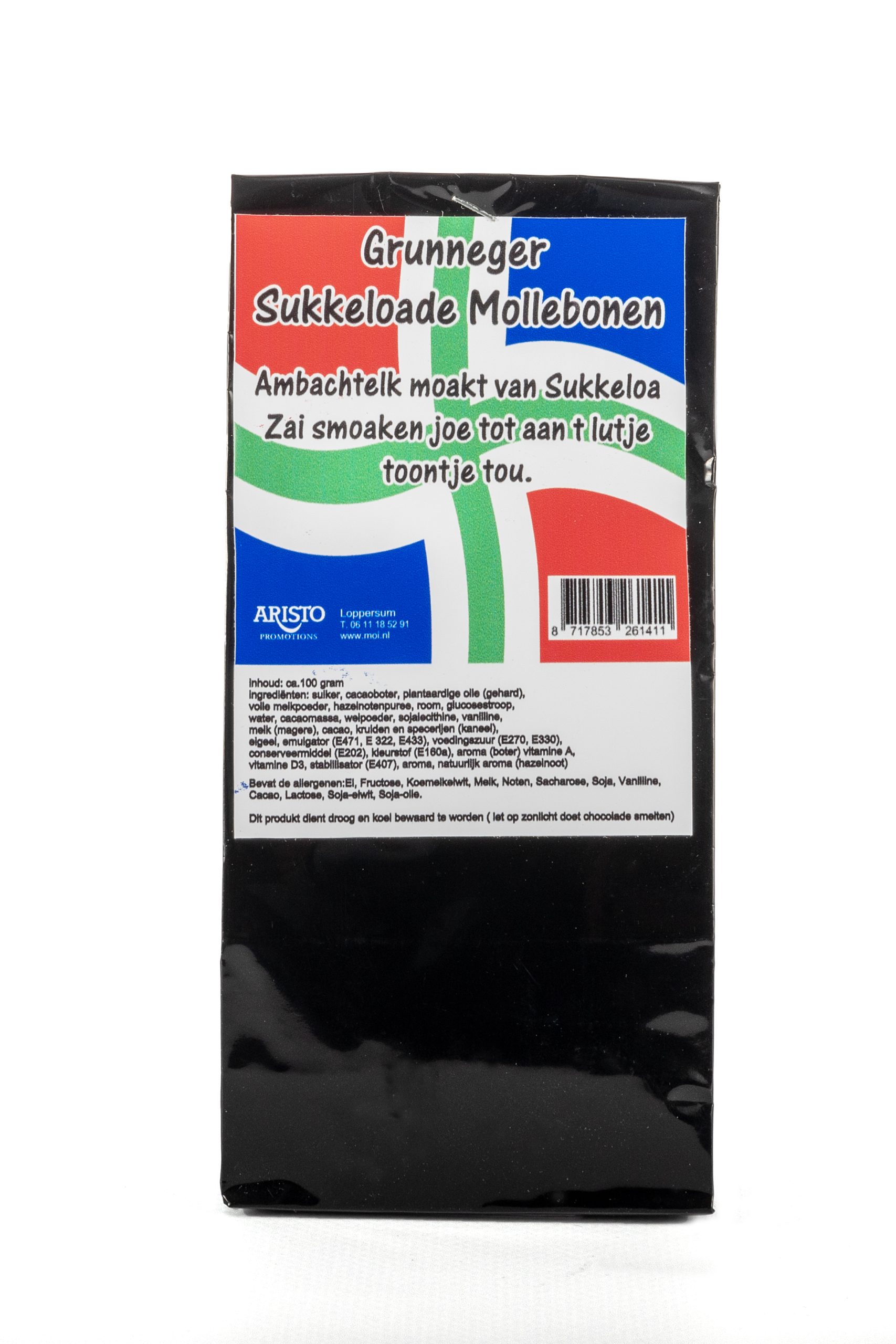 GRUNNEGER SUKKELOADE MOLLEBONEN Chocolade mollebonen, 100 gr. in zakje - Afbeelding 1