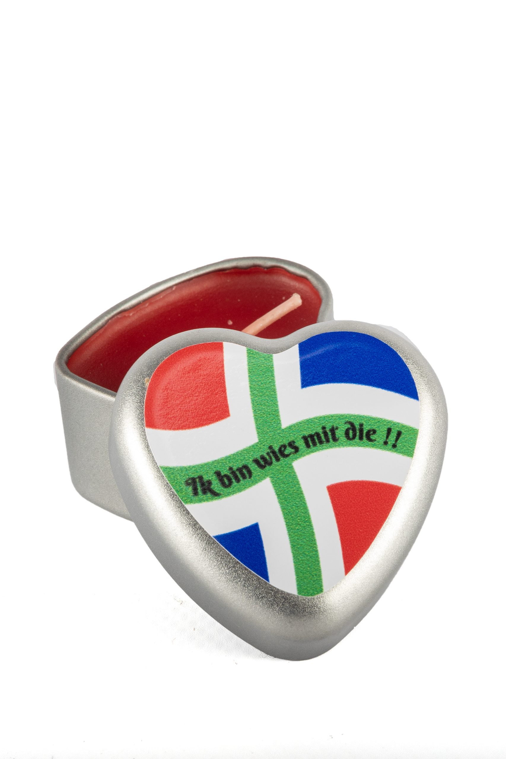 HARTEN KAARS Geurkaarsje Hart "ik bin wies mit die" - Afbeelding 1