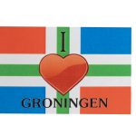 Flexmagneet rechthoek 45x70 met Groninger vlag en I love Groningen