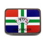 Kaartenblik met spel kaarten, Groninger Vlag op deksel