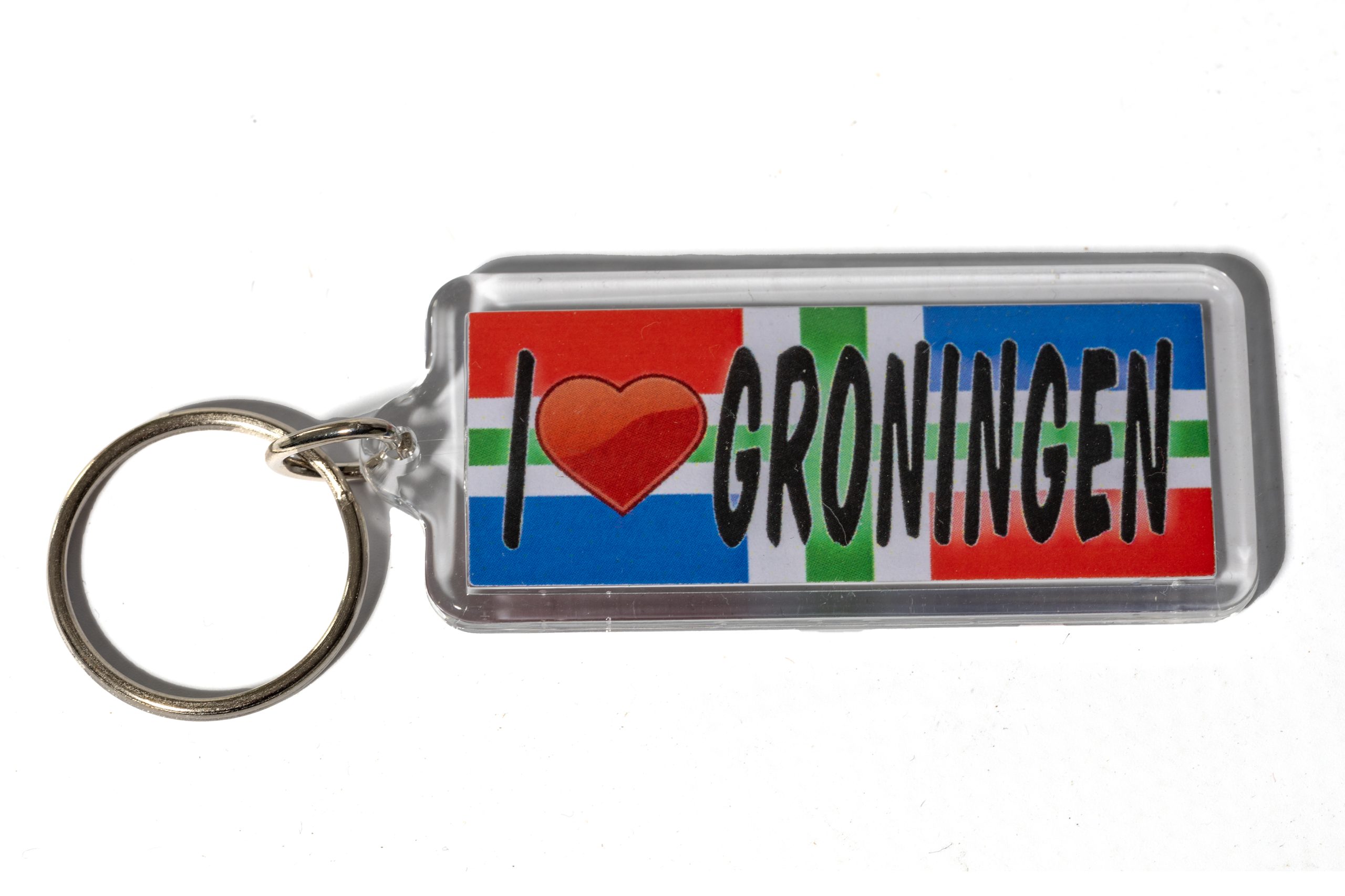 SLEUTELHANGER Sleutelhanger I love Groningen + vlag - Afbeelding 1