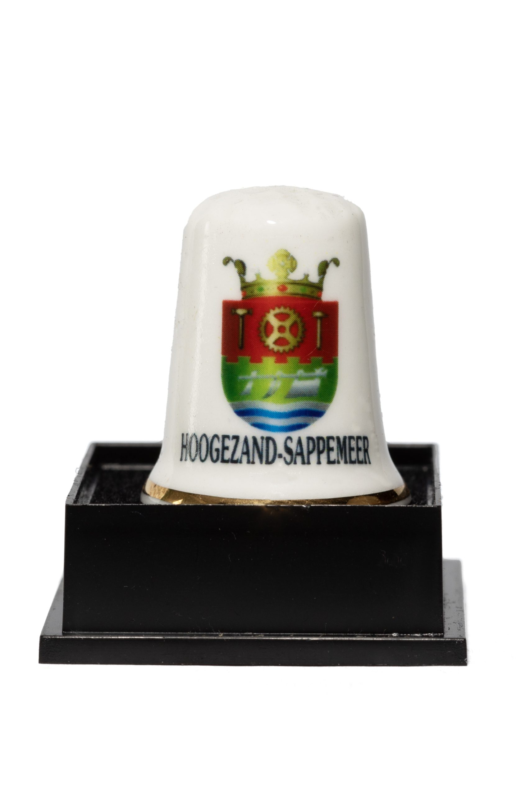 VINGERHOEDJE HOOGEZAND-SAPPEMEER Vh wapen Hoogezand-Sappemeer in doosje - Afbeelding 1
