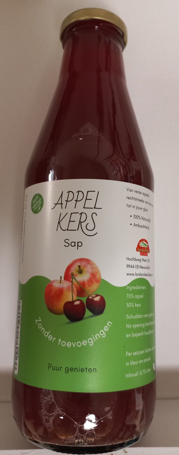 Groninger dubbelsap appel/kers 0,75 ltr